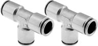 🔌 vixen air bundle - set of two push to connect (ptc) union/joint tee/3-way pneumatic fittings for 1/2" od hoses - vxa8312-2 logo