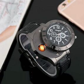 img 2 attached to Rechargeable USB Cigarette Lighter Watch, Funny GO Electronic Lighter for Men, Windproof & Flameless, Novelty Gift - Black