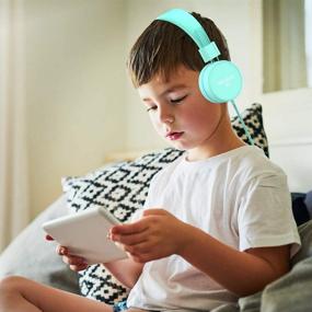 img 3 attached to 🎧 Nivava K9 Kids Headphones: Volume Limited Foldable On Ear Headset for Children, Teens - Green & Purple