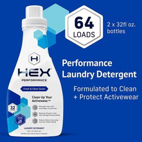 img 3 attached to 🚿 HEX Performance Fresh & Clean Laundry Detergent - Designed for Activewear, Eco-Friendly, Concentrated Formula (64 Loads, Pack of 2)