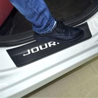 senyazon car threshold pedal sticker for dodge journey decoration scuff plate carbon fibre vinyl sticker car accessories car-styling (white) logo