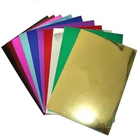 img 2 attached to 🎨 Longshine-US 10 Sheets of 8" x 12" Soft Touch Metallic Mirror Cardstock in Sparkling Mixed Colors – Premium Craft Glitter Cardstock for Cardmaking and DIY Gifts