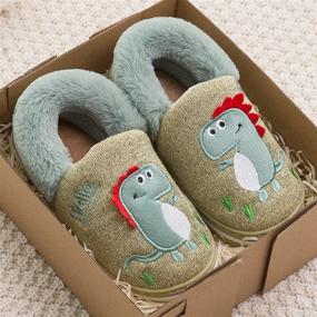 img 3 attached to 🦖 Dinosaur Slippers: Cozy Indoor Boys' Winter Shoes/Sneakers