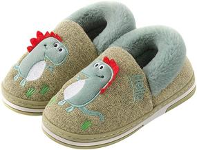 img 4 attached to 🦖 Dinosaur Slippers: Cozy Indoor Boys' Winter Shoes/Sneakers