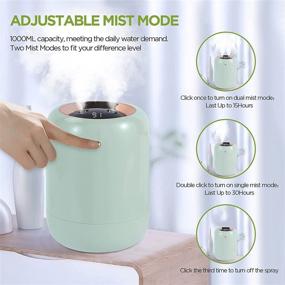 img 3 attached to MayPal Cool Mist Humidifier for Bedroom with Battery - Wireless & Quiet, 1L Capacity, 2 Spray Modes & 4 Timer, Auto Shut-Off - Ideal for Baby, Office - Easy to Clean