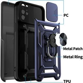 img 1 attached to Blue Armor Style Rsenr Case for Samsung Galaxy S21 Ultra with Belt Clip Holster, 360° Rotate Ring Stand, Slide Camera Cover & Kickstand, Car Mount Supported, Includes Two TPU Screen Protectors