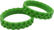 🔧 anti-slip green wheel tires 2 pack for irobot roomba e5 e6 e7 i7 i7+ 500, 600, 700, 800, 900 series - easy assembly, high adhesion and universal replacement логотип