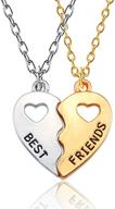 💛 sivite bff necklaces 2 pieces - gold & silver split heart pendant friendship necklace set logo