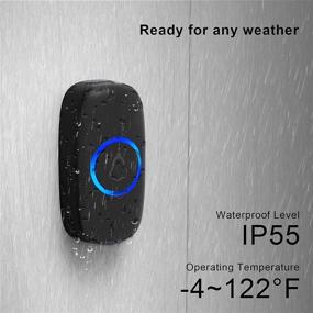 img 2 attached to SECRUI Wireless Doorbell: Waterproof Mini Doorbell with 1,000ft Range, 5 Volume Levels, Mute Mode, LED Flashing - Black