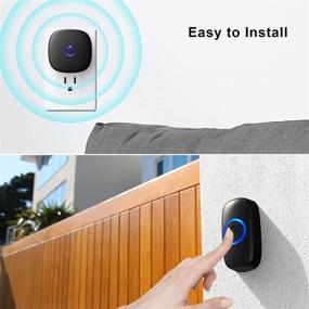 img 1 attached to SECRUI Wireless Doorbell: Waterproof Mini Doorbell with 1,000ft Range, 5 Volume Levels, Mute Mode, LED Flashing - Black