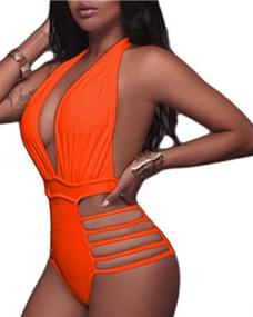 img 3 attached to 👙 BeachQueen Halter Bandage Swimsuit: Stylish Women's Clothing for Beachwear & Cover Ups