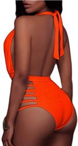 img 2 attached to 👙 BeachQueen Halter Bandage Swimsuit: Stylish Women's Clothing for Beachwear & Cover Ups