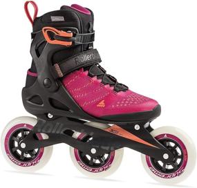 img 4 attached to Raspberry and Mango Rollerblade Macroblade 110 3WD Women's Adult Performance Fitness Inline Skates