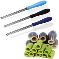 🥒 set of 3 stainless steel zucchini squash vegetable corers | core remover tool for kitchen | stuffed vegetables & veggies seed removal | suitable for eggplants, cucumbers | 10" long coring tools gadgets drill logo