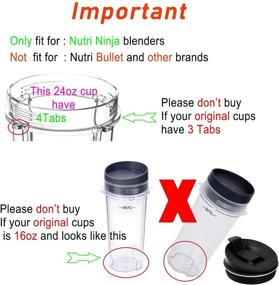 img 3 attached to 🥤 High-Quality Replacement 24oz Nutri Ninja Blender Cup with Sip & Seal Lid - 2-pack for BL450 BL454 BL456 BL480 BL481 BL482 BL490 BL640 BL642 BL682 Nutri Ninja Auto IQ Series Blenders
