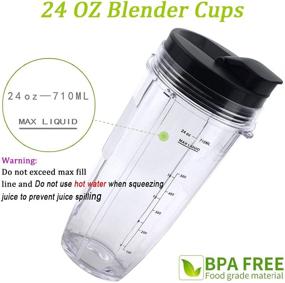 img 2 attached to 🥤 High-Quality Replacement 24oz Nutri Ninja Blender Cup with Sip & Seal Lid - 2-pack for BL450 BL454 BL456 BL480 BL481 BL482 BL490 BL640 BL642 BL682 Nutri Ninja Auto IQ Series Blenders