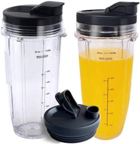 img 4 attached to 🥤 High-Quality Replacement 24oz Nutri Ninja Blender Cup with Sip & Seal Lid - 2-pack for BL450 BL454 BL456 BL480 BL481 BL482 BL490 BL640 BL642 BL682 Nutri Ninja Auto IQ Series Blenders