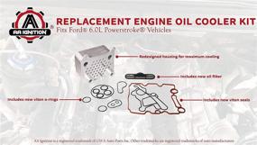 img 1 attached to 🔧 Engine Oil Cooler Kit - Ford Trucks - Powerstroke 6.0L V8 F250, F-350, F450, F550 Super Duty, Excursion, E350, E-450 - Replaces Part 3C3Z 6A642 CA, 904-228, OCK388 - Gasket Seal Kit