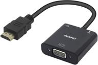 benfei hdmi to vga adapter (male to female) - gold-plated, with 3.5mm audio - compatible for computer, desktop, laptop, pc, monitor, projector, hdtv, raspberry pi, roku, xbox, ps4, mac mini logo