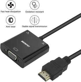 img 3 attached to Адаптер HDMI к VGA BENFEI (мужской/женский) - позолоченный, с аудио 3,5 мм - совместим для компьютера, настольного компьютера, ноутбука, ПК, монитора, проектора, телевизора, Raspberry Pi, Roku, Xbox, PS4, Mac Mini.