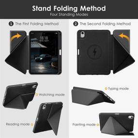 img 2 attached to 📱 DTTO Case for iPad Mini 6th Gen 8.3 Inch 2021 with Pencil Holder - Magnetic Standing Cover with TPU Back Shell, Wireless Charging, Auto Wake/Sleep (Black)