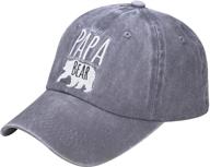 stylish washed denim adjustable baseball cap: waldeal men's papa bear embroidered dad hat logo