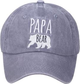 img 2 attached to Stylish Washed Denim Adjustable Baseball Cap: Waldeal Men's Papa Bear Embroidered Dad Hat