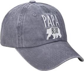 img 3 attached to Stylish Washed Denim Adjustable Baseball Cap: Waldeal Men's Papa Bear Embroidered Dad Hat