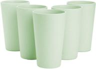 🌾 choary eco-friendly unbreakable reusable drinking cup for adults (20 oz) - biodegradable wheat straw tumbler set 5: dishwasher safe & healthy (green) logo