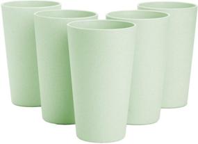 img 4 attached to 🌾 Choary Eco-Friendly Unbreakable Reusable Drinking Cup for Adults (20 oz) - Biodegradable Wheat Straw Tumbler Set 5: Dishwasher Safe & Healthy (Green)