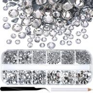 💎 2000pcs hot fix rhinestones set with storage box, tweezers & picking rhinestones pen - clear crystal gems 1.5-6mm (ss4-ss30) logo