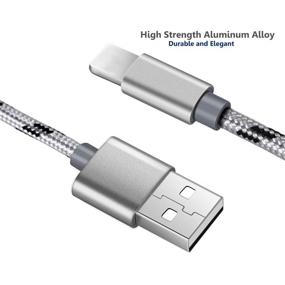 img 1 attached to 🔌 3Pack Multi Charging Cable - 1ft Nylon Braided 3 in 1 USB Cable Adapter for Cell Phones - Silver