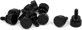 img 3 attached to 🖥️ 10pcs Black Knurled Thumb Screw, M4x10mm, Shoulder Type for Computer PC Case - uxcell