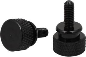 img 2 attached to 🖥️ 10pcs Black Knurled Thumb Screw, M4x10mm, Shoulder Type for Computer PC Case - uxcell