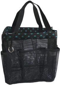 img 3 attached to 🛁 XLarge Coated Mesh Shower Caddy Tote Bag with 8 Pockets, Waterproof Phone Pouch for Quick Dry in Gym, Dorm, and Travel