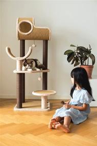 img 1 attached to 🐱 Catry Cozy Cat Tree Condo- Multi-Level Tower with Hammock, Scratching Post, and Interactive Toys to Entice Kittens for Extended Stay - Durable, Easy Assembly Cat Furniture