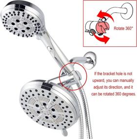 img 3 attached to Shower Heads with Handheld Spray, 7-inch Rain Shower Head and 4.5-inch Handheld Shower 🚿 Head with Hose, Dual Rainfall Shower Head Combo, Large Waterfall Showerhead, Luxury Chrome (7-inch+4.5-inch Shower Combo)