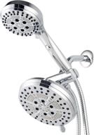 shower heads with handheld spray, 7-inch rain shower head and 4.5-inch handheld shower 🚿 head with hose, dual rainfall shower head combo, large waterfall showerhead, luxury chrome (7-inch+4.5-inch shower combo) logo