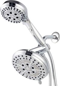 img 4 attached to Shower Heads with Handheld Spray, 7-inch Rain Shower Head and 4.5-inch Handheld Shower 🚿 Head with Hose, Dual Rainfall Shower Head Combo, Large Waterfall Showerhead, Luxury Chrome (7-inch+4.5-inch Shower Combo)