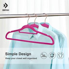 img 2 attached to 👗 Upgrade Your Closet with 50-Pack Premium Velvet Suit Hangers: Non-Slip, 360 Degree Chrome Swivel Rose Gold Hook, Durable & Strong Hold Up to 10 Lbs, Ultra Thin Coat Hangers (Rose Red)