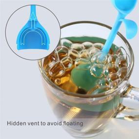 img 2 attached to 🍵 KITCHENDAO 2-in-1 Tea Infuser & Spoon with Hidden Air Vents, Dual Drip Trays, Extra Fine 18/8 Mesh for Various Tea Types, Integrated Hook, Easy to Clean - Pack of 4