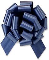 🎁 navy blue satin flora 5.5" pull bow - 20 loops gift wrap pull bows string bows - christmas wedding gift wrap - 10 pack premium quality a1bakerysupplies logo