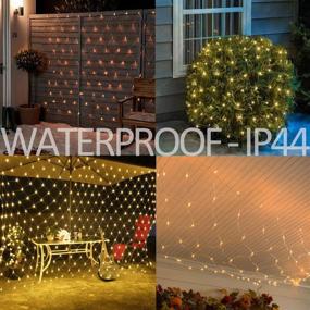 img 3 attached to 🌟 10ft X 6.6ft LED Net String Lights: 200 Mesh, 8 Modes, Low Voltage for Garden, Wedding, Christmas Decor (Warm White)