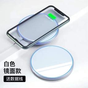 img 4 attached to 🔮 Передовая зарядка Qi Wireless Charger от zhuoyou Fantasy (10w) для устройств, поддерживающих Qi - беспроводная зарядная панель "Crystal Clear UFO" в цвете белого.