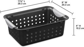 img 2 attached to 🧺 12-Pack of Sterilite 16229012 Small Ultra Baskets in Black with Titanium Inserts