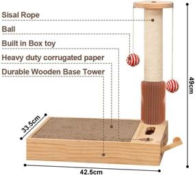 img 3 attached to 🐱 NAMEE Cat Scratching Posts: Premium Claw Scratcher Tower with Sisal Rope, Toy Ball, and Perch - Perfect Adult Cat and Kitten Tree with Interactive Toys and Carpeted Base