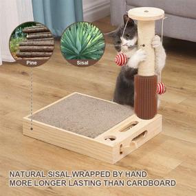 img 2 attached to 🐱 NAMEE Cat Scratching Posts: Premium Claw Scratcher Tower with Sisal Rope, Toy Ball, and Perch - Perfect Adult Cat and Kitten Tree with Interactive Toys and Carpeted Base