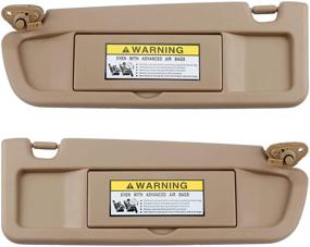 img 4 attached to Dasbecan Beige Pair Sun Visor Compatible With Honda Civic 2006-2011 Replaces# 83280-SNA-W01ZB 83230-SNA-W01ZB