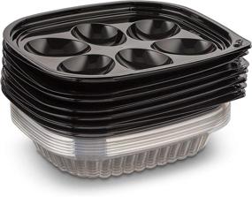 img 2 attached to 🍽️ Black Plastic Disposable Deviled Trays for Easy Cleanup