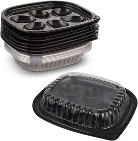 img 4 attached to 🍽️ Black Plastic Disposable Deviled Trays for Easy Cleanup